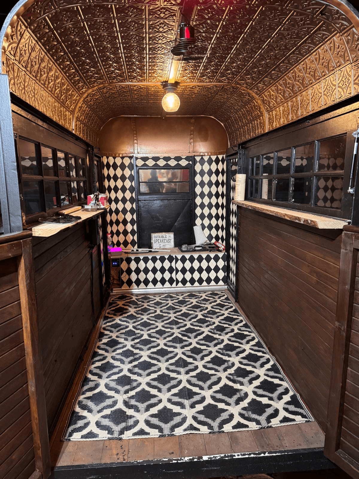 Pressed tin interior detail